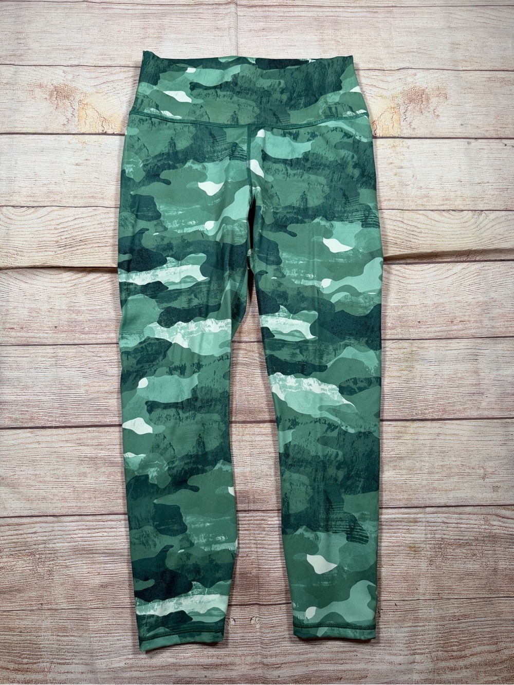 Fabletics Green Camo High-Rise Leggings